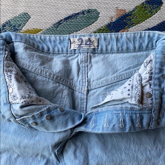 FREE PEOPLE Deconstructed Denim Skirt - Picture 3 of 5